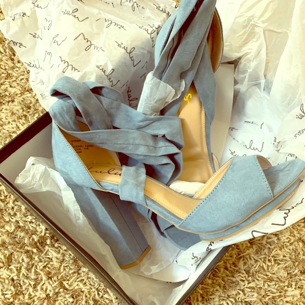 Blue high heels